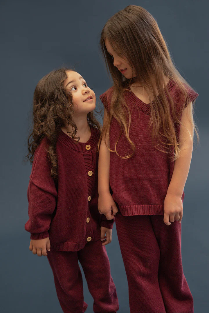 Maroon Knitted Jacket