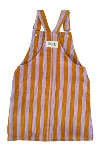 Striped Corduroy Dungarees | Purple & Orange