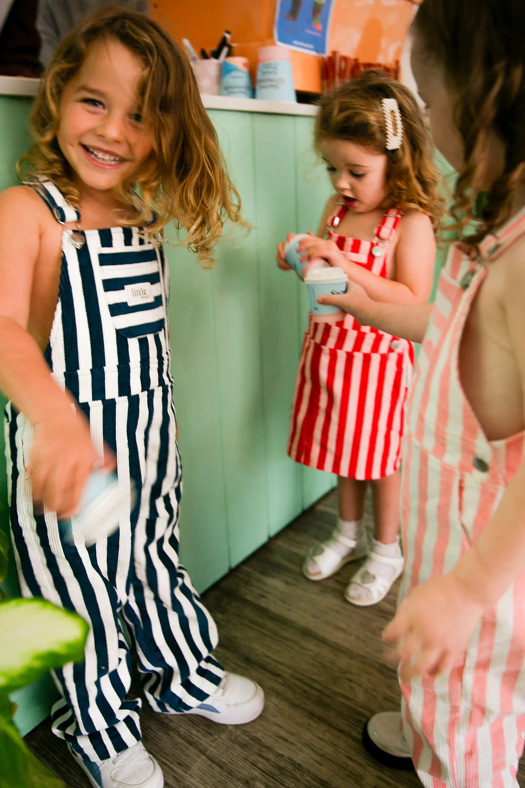 Striped Corduroy Dungarees | Navy