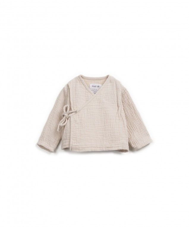 Soft Cream Wrap Linen Top