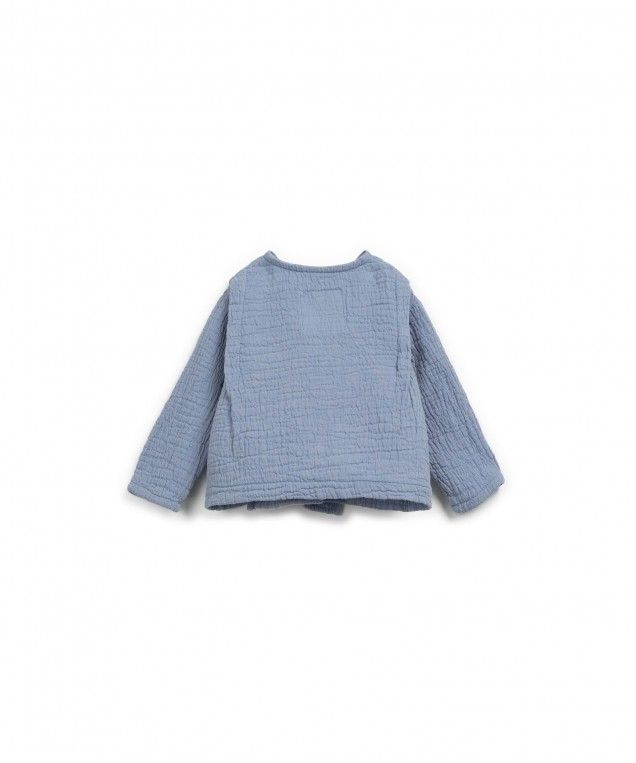 Soft Blue Wrap Linen Top