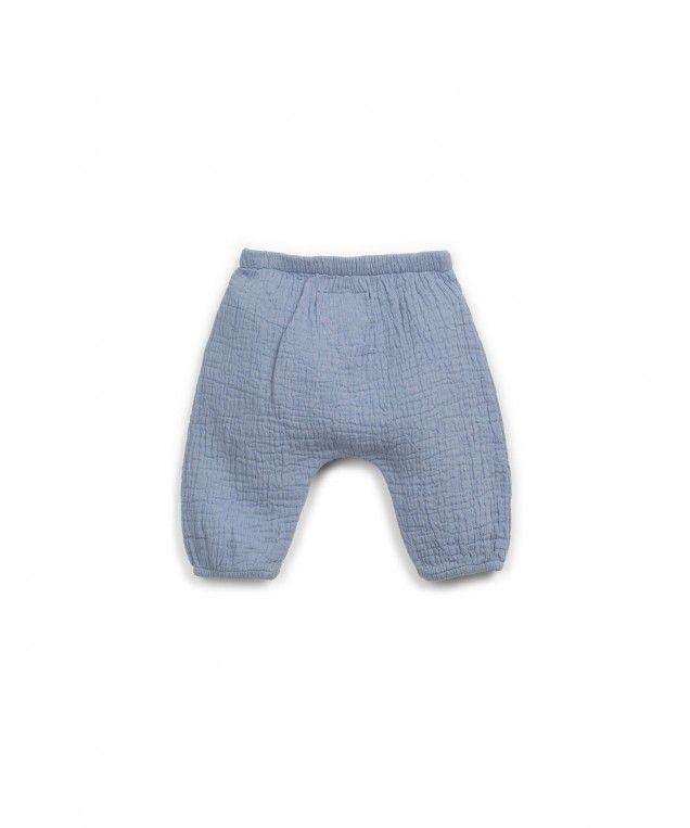 Soft Blue Linen Wrap Pants