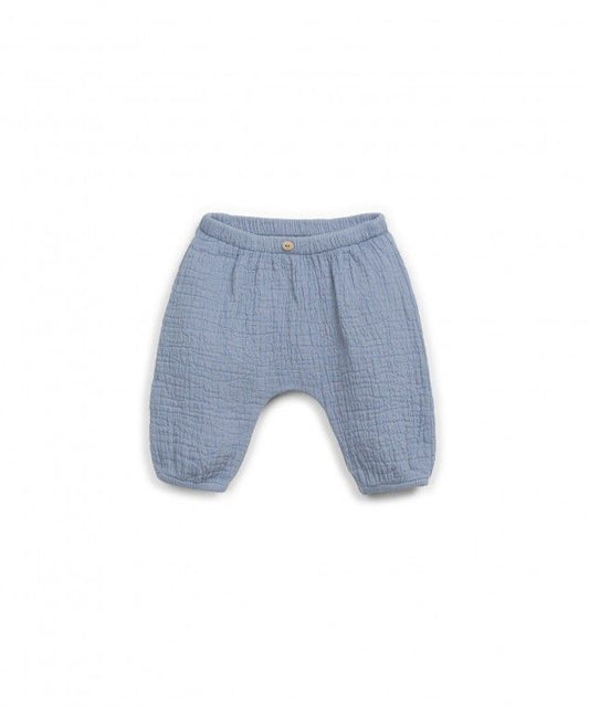 Soft Blue Linen Wrap Pants