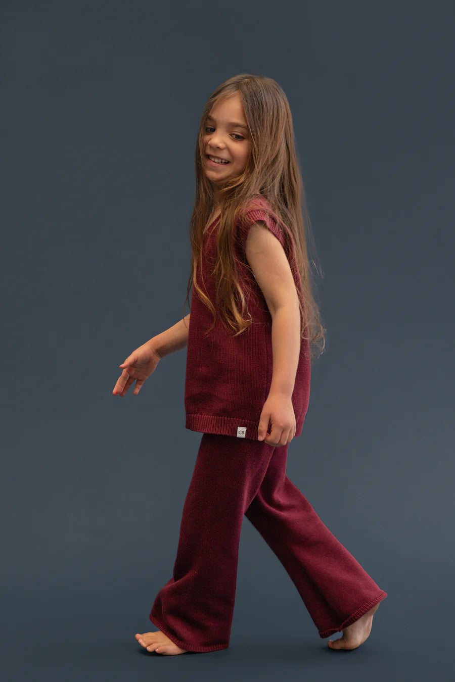 Maroon Knitted Flalres