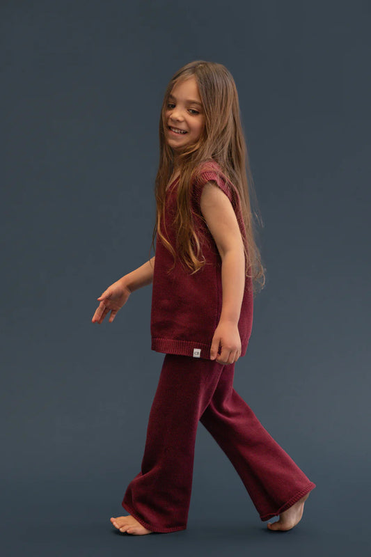 Maroon Knitted Flalres