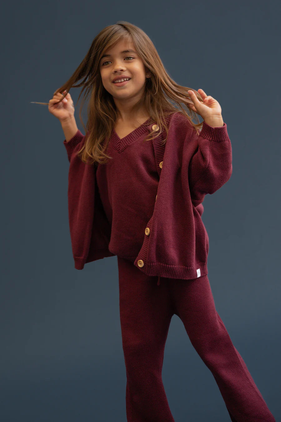 Maroon Knitted Flalres