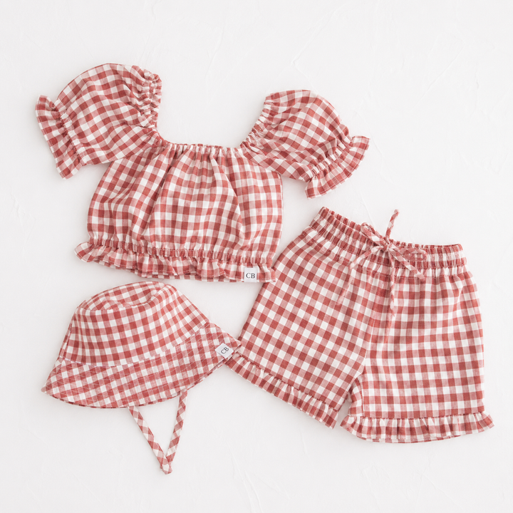 Crimson Gingham Set