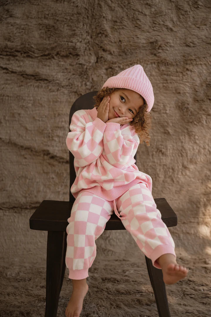 Checkered Pants - Pink