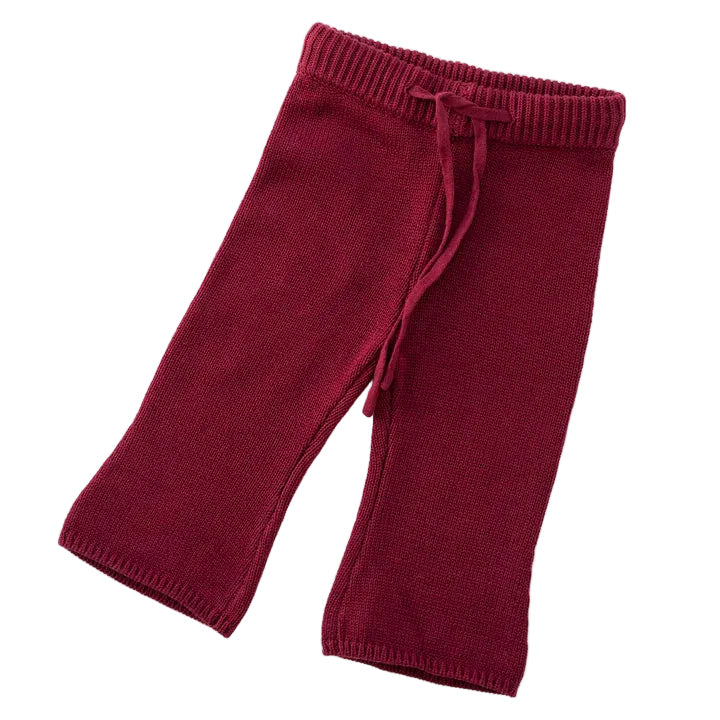 Maroon Knitted Flalres