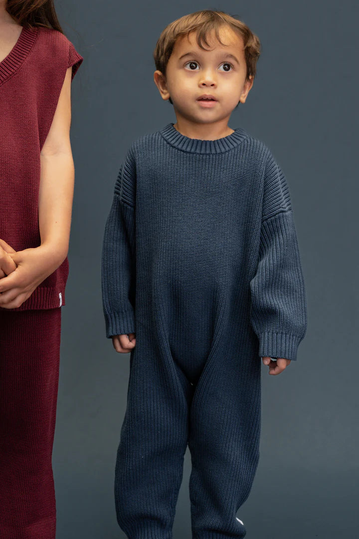 Blue Knitted Suit