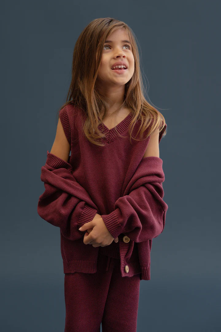 Maroon Knitted Vest