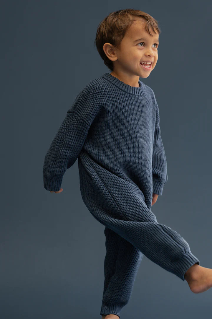 Blue Knitted Suit