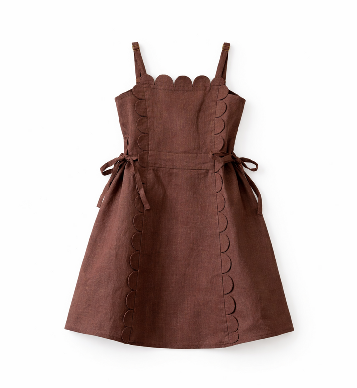 Brown Scalloped Dress