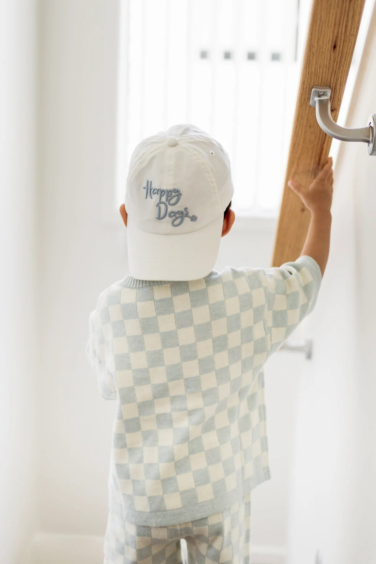 Blue Checkerboard Knit Set