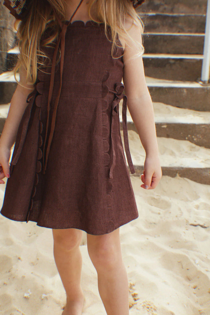 Brown Scalloped Dress