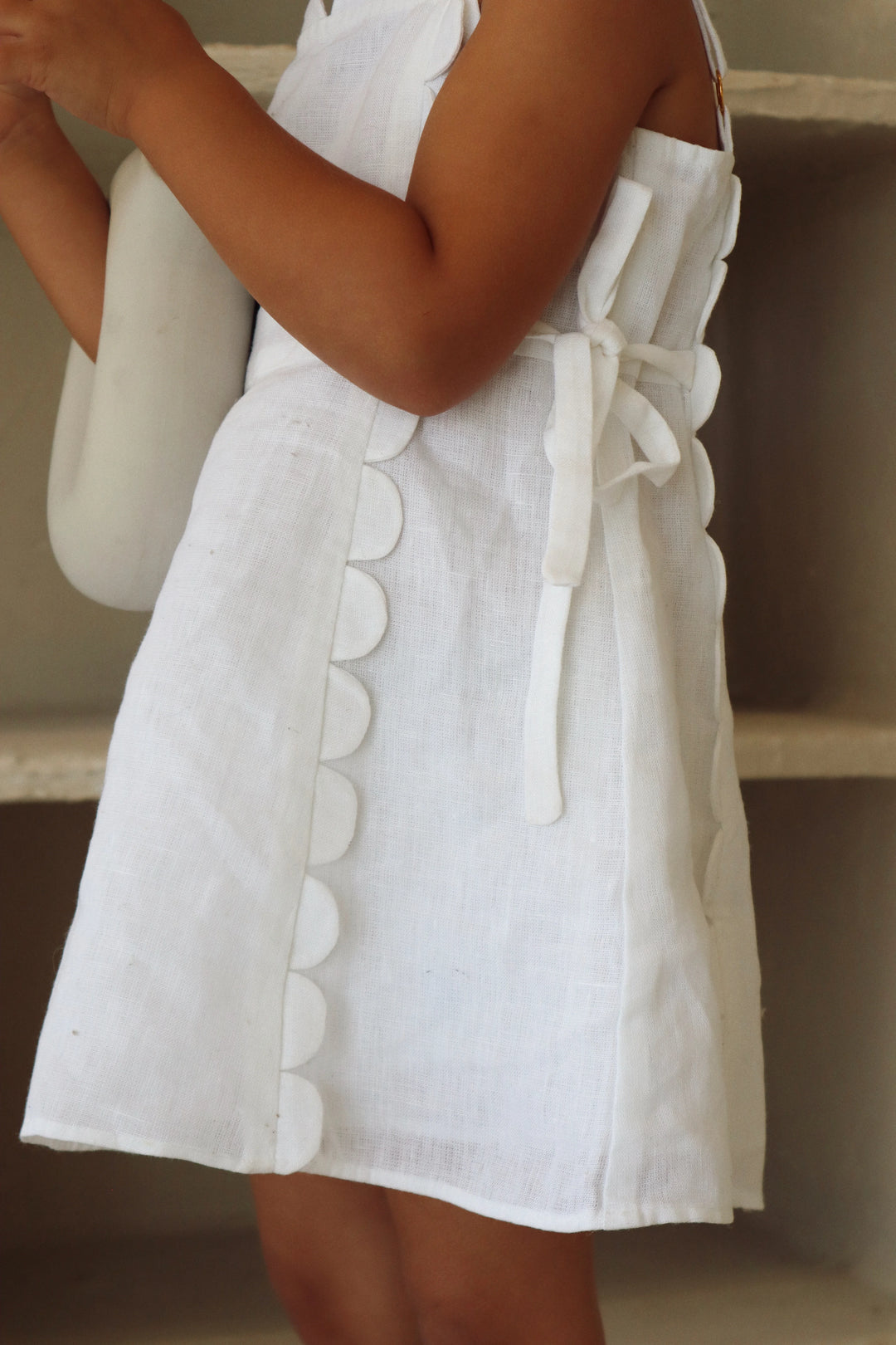 White Scalloped Dress