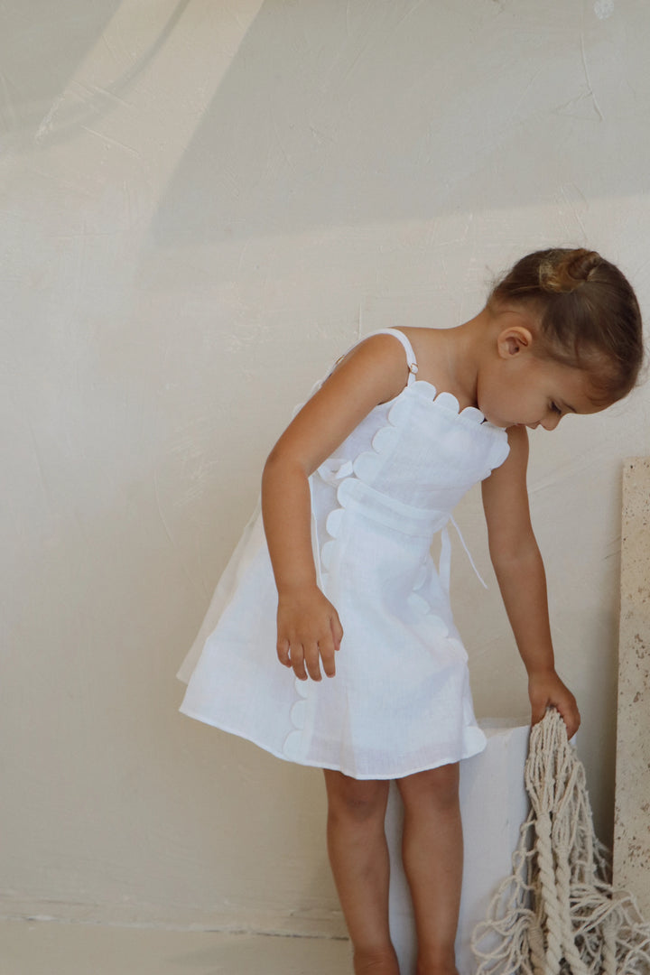 White Scalloped Dress