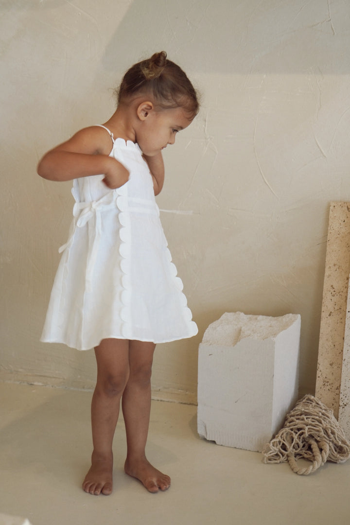 White Scalloped Dress