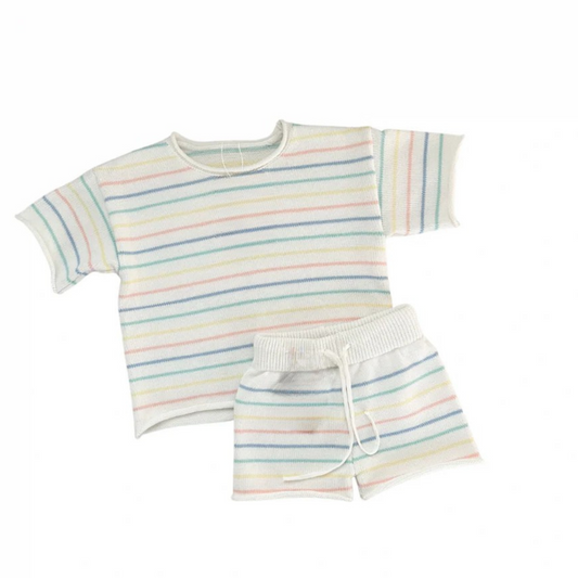 Pastel Stripe Knit Set