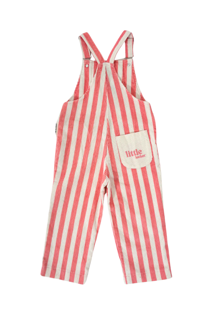 Striped Corduroy Dungarees | Pink