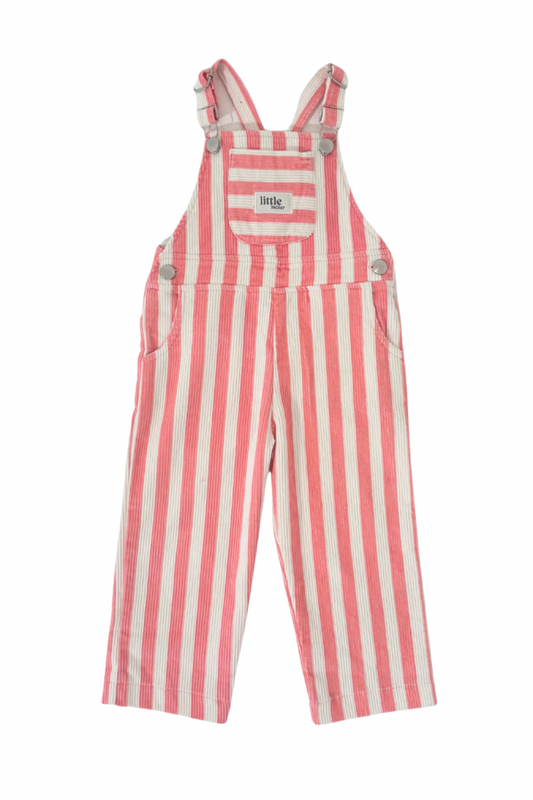 Striped Corduroy Dungarees | Pink