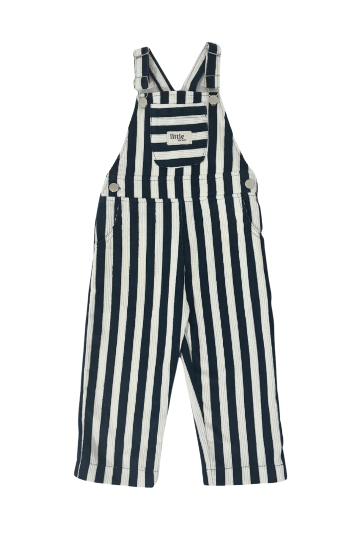 Striped Corduroy Dungarees | Navy