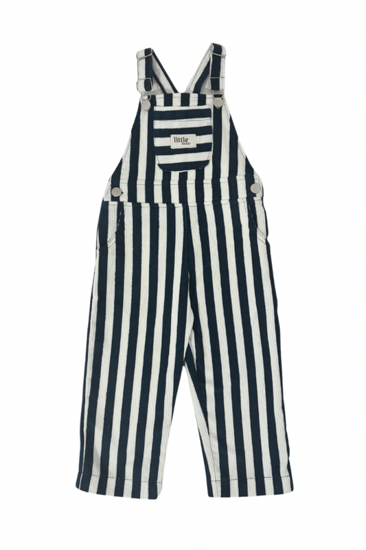 Striped Corduroy Dungarees | Navy