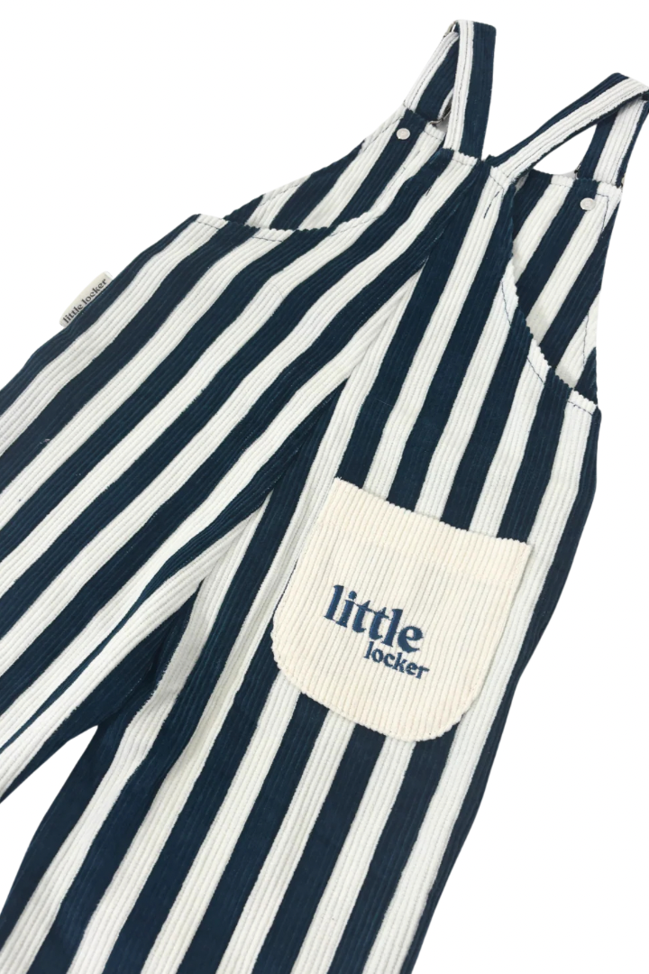 Striped Corduroy Dungarees | Navy
