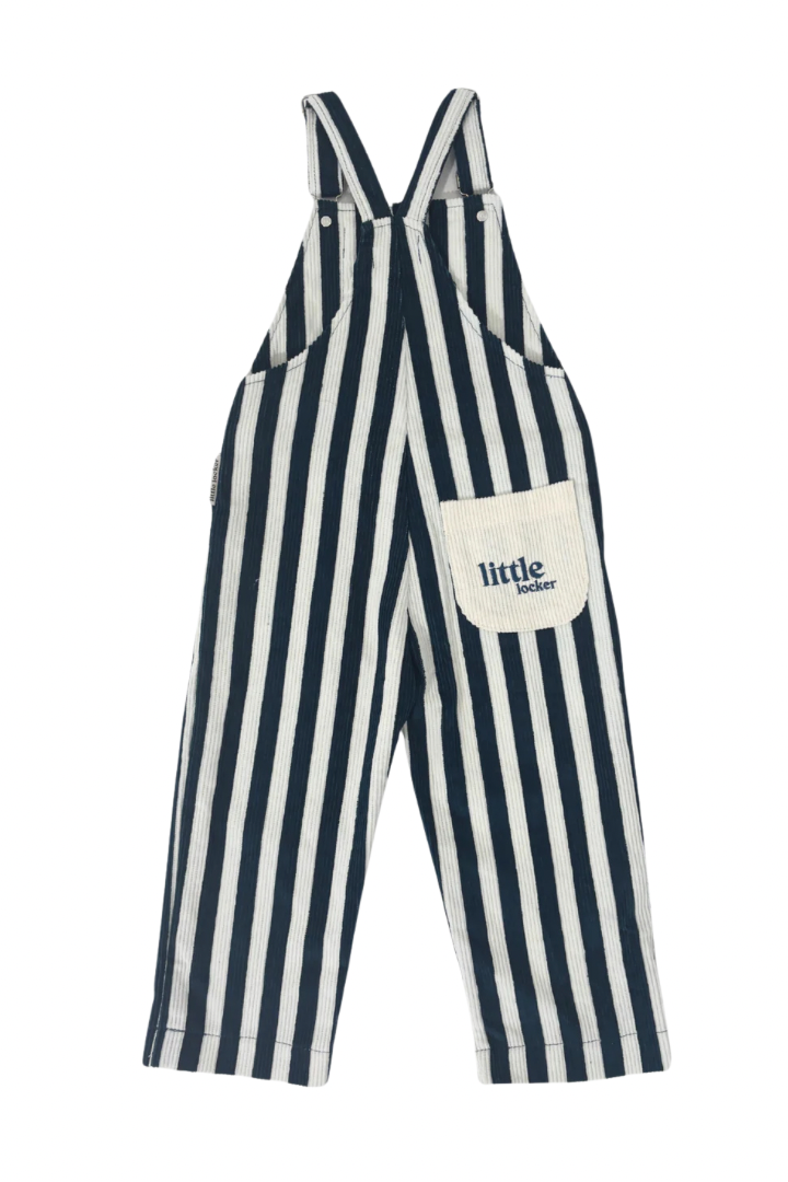 Striped Corduroy Dungarees | Navy