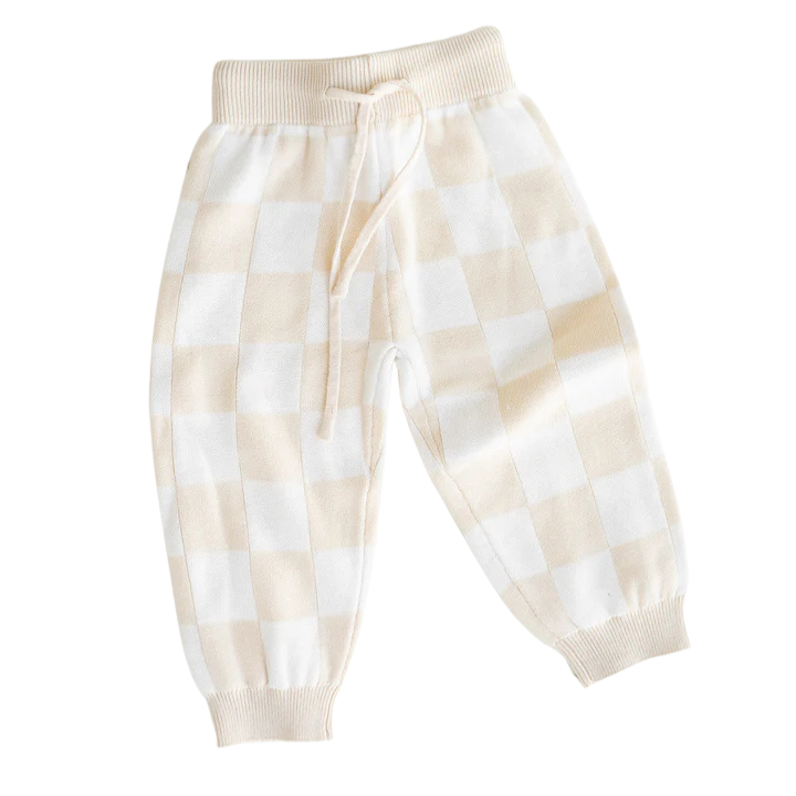 Checkered Pants - Cream