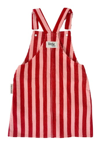 Striped Corduroy Dungarees | Red & Pink