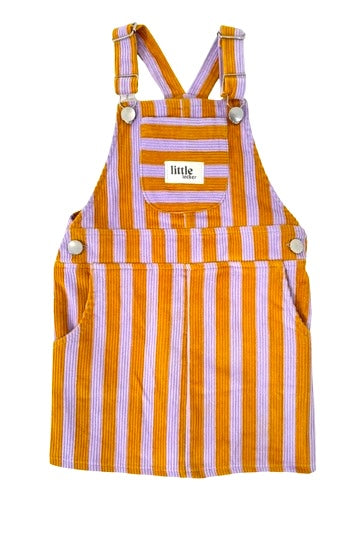 Striped Corduroy Dungarees | Purple &amp; Orange