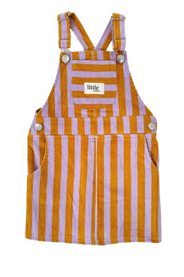 Striped Corduroy Dungarees | Purple & Orange