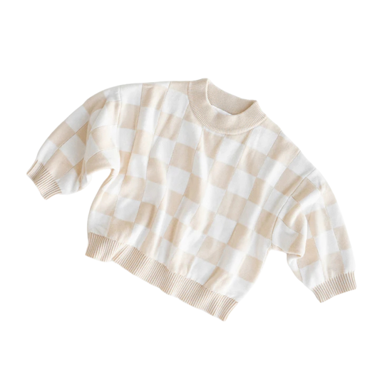 Checkered Sweater - Cream