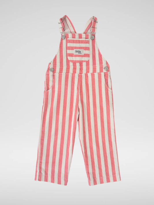 Striped Corduroy Dungarees | Pink