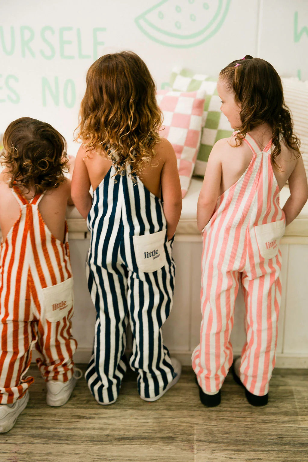 Striped Corduroy Dungarees | Pink