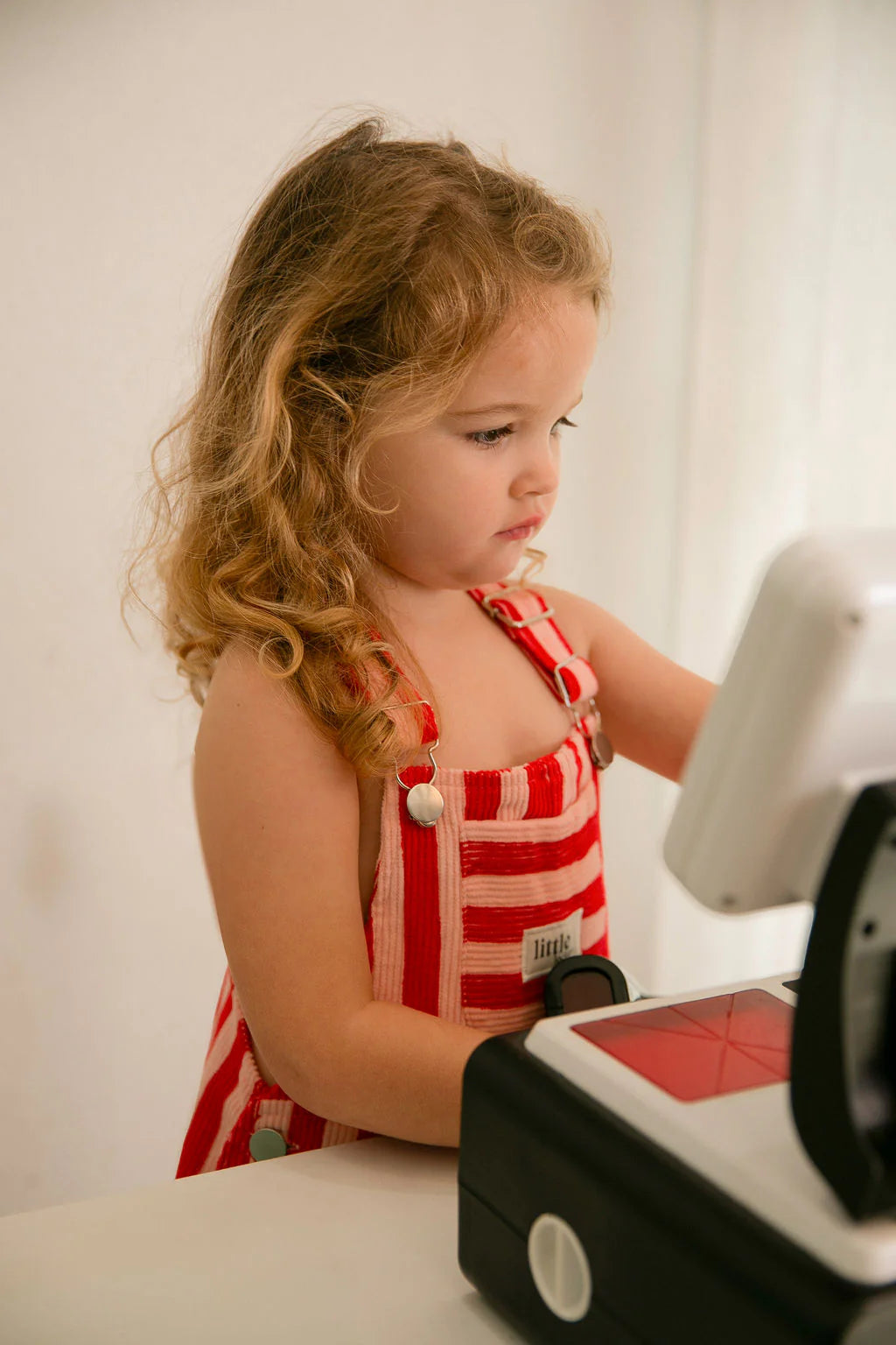 Striped Corduroy Dungarees | Red & Pink